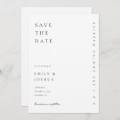 Save The Date Mariage moderne blanc élégant (Devant / Derrière)