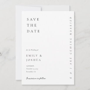 Save The Date Mariage moderne blanc élégant