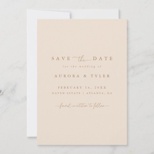 Save The Date Mariage Moderne Boho avec Arche en Photo (Dos)