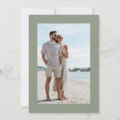 Save The Date Mariage Moderne Boho Fleur de Sauvage Photo Vert S (Dos)