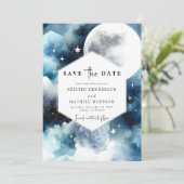 Save The Date Mariage moderne Boho Moonlit (Debout devant)