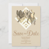 Save The Date Mariage moderne Cactus & Succulents (Devant)