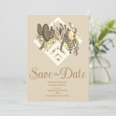 Save The Date Mariage moderne Cactus & Succulents (Debout devant)