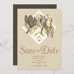 Save The Date Mariage moderne Cactus & Succulents