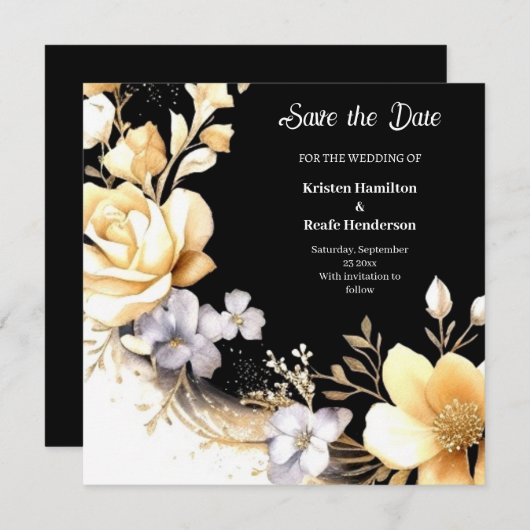 Save The Date Mariage moderne chic (Devant / Derrière)
