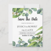Save The Date Mariage moderne chic Eucalyptus Enregistrer la dat (Devant)