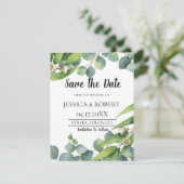 Save The Date Mariage moderne chic Eucalyptus Enregistrer la dat (Debout devant)