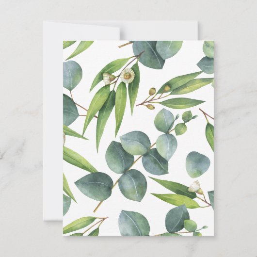 Save The Date Mariage moderne chic Eucalyptus Enregistrer la dat (Dos)