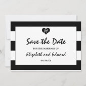 Save The Date Mariage moderne chic noir et blanc Enregistrer la  (Devant)
