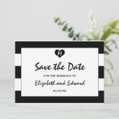 Save The Date Mariage moderne chic noir et blanc Enregistrer la  (Debout devant)