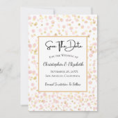 Save The Date Mariage Moderne Chic Rose Doré (Devant)