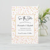 Save The Date Mariage Moderne Chic Rose Doré (Debout devant)