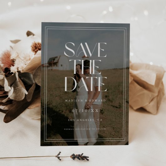Save The Date Mariage Moderne Classique avec Typographie Gras et