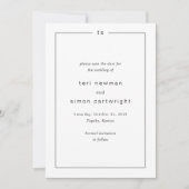 Save The Date Mariage Moderne Code QR Noir et Blanc Intemporel (Devant)