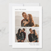 Save The Date Mariage Moderne Collage de 4 Photos (Devant)