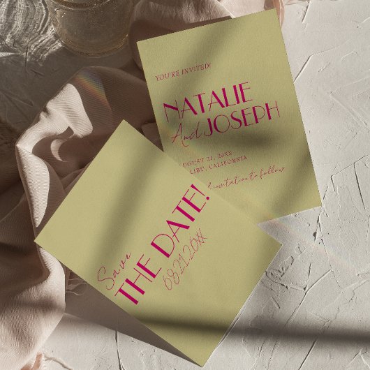 Save The Date Mariage moderne coloré brillant Whimsical Retro
