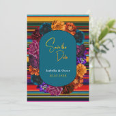 Save The Date Mariage moderne de fleurs mexicaines (Debout devant)