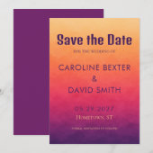Save The Date Mariage Moderne de Plage Côtière avec Ombre de Cou (Devant / Derrière)