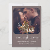 Save The Date Mariage Moderne de Sauvegarde de Date de Photo (Devant)