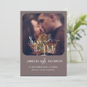 Save The Date Mariage Moderne de Sauvegarde de Date de Photo (Debout devant)