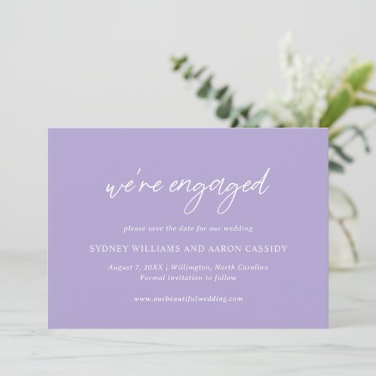 Save The Date Mariage Moderne de Sydney Lavender (Debout devant)