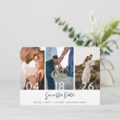 Save The Date Mariage moderne de trois photos Sauvez la date (Debout devant)