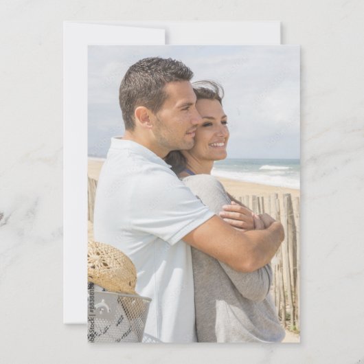 Save The Date Mariage Moderne d'Été sur la Plage Océane Enregist (Dos)