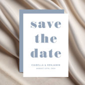 Save The Date Mariage moderne Dusty Blue Typography