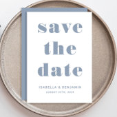 Save The Date Mariage moderne Dusty Blue Typography