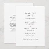 Save The Date Mariage Moderne Élégant (Devant / Derrière)