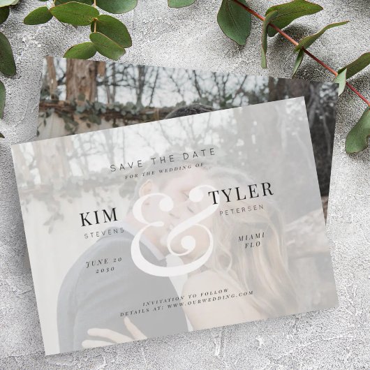 Save The Date Mariage moderne élégant avec photo personnalisée s