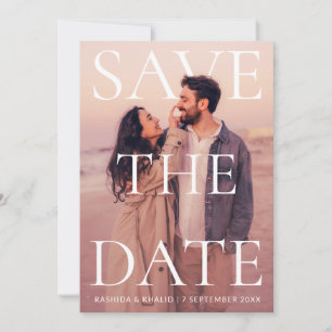 Save The Date Mariage Moderne Élégant avec Typographie de Photo