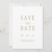 Save The Date Mariage Moderne Élégant Blanc (Devant)