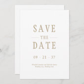 Save The Date Mariage Moderne Élégant Blanc (Devant / Derrière)