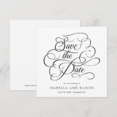 Save The Date Mariage Moderne Élégant Calligraphie Script (Devant / Derrière)
