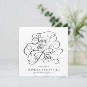 Save The Date Mariage Moderne Élégant Calligraphie Script (Debout devant)