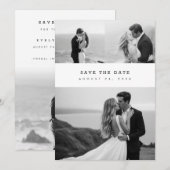 Save The Date Mariage Moderne Élégant Classique avec Collage de (Devant / Derrière)