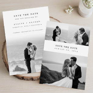 Save The Date Mariage Moderne Élégant Classique avec Collage de 