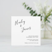 Save The Date Mariage Moderne Élégant en Noir et Blanc (Debout devant)