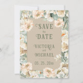 Save The Date Mariage Moderne Élégant Floral (Devant)