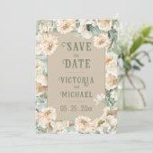 Save The Date Mariage Moderne Élégant Floral (Debout devant)