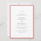 Save The Date Mariage Moderne Élégant Monogramme Rose Corail (Devant)