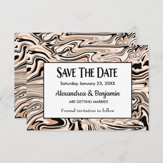 Save The Date Mariage moderne Elegant Motif Aquarelle Elégant Pe (Devant / Derrière)