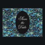 Save The Date Mariage moderne élégant Peacock / Maison de Grosch<br><div class="desc">Elégante et Fille Peacock-Blue Parties scintillant Encrusted! Copyright M 2013</div>