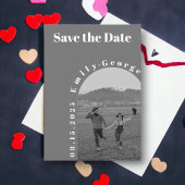 Save The Date Mariage Moderne Élégant Photo d'Arche Noir et Blan