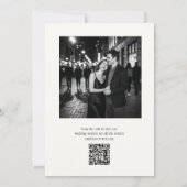 Save The Date Mariage Moderne Élégant Script Photo QR (Dos)