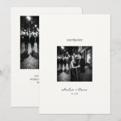 Save The Date Mariage Moderne Élégant Script Photo QR (Devant / Derrière)