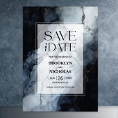 Save The Date Mariage moderne en marbre noir Enregistrer la date