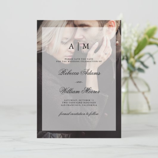 Save The Date Mariage moderne Enregistrer la date | Photo avec s (Debout devant)