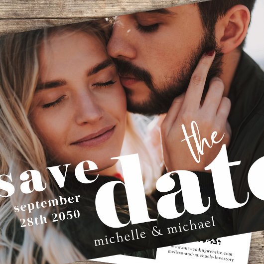 Save The Date Mariage moderne Enregistrer la date Photo Code QR